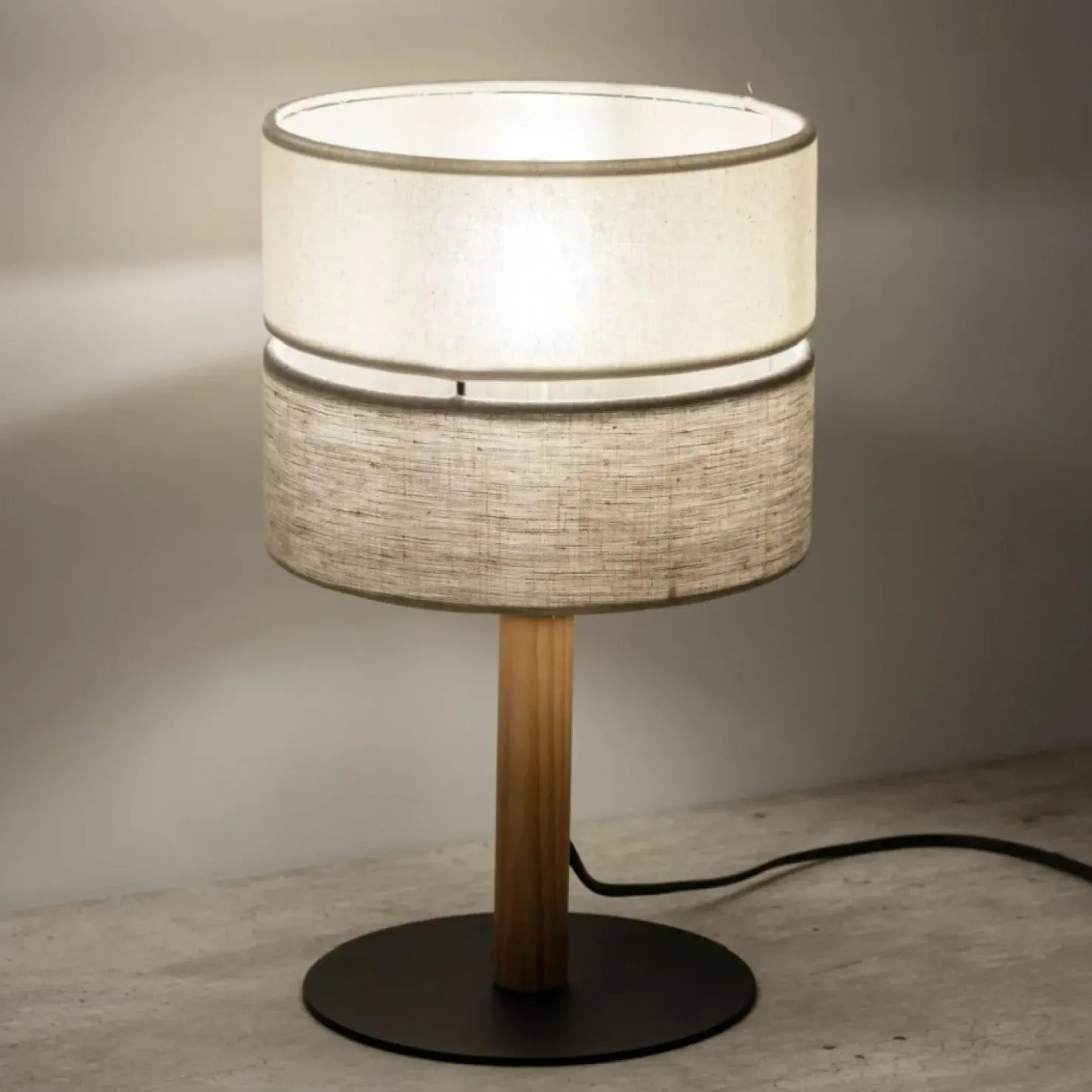 Abażurowa lampka stołowa w stylu naturalnym TK 5596 z serii ECO | Kaja*Sklep Kaja Cheap
