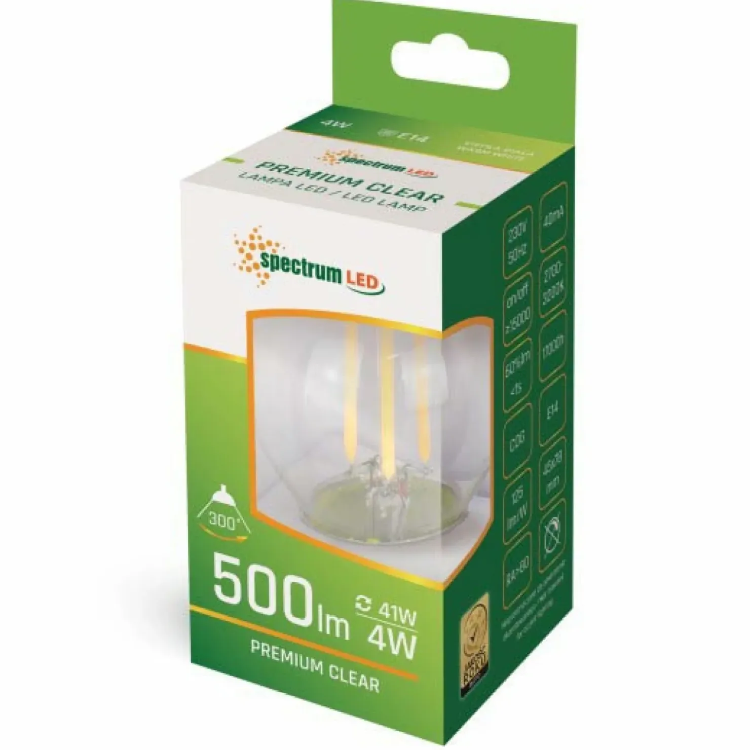 Żarówka Edisona kulka LED E14 ciepła 4W SpectrumLED 14071 | Kaja*Sklep Kaja Discount