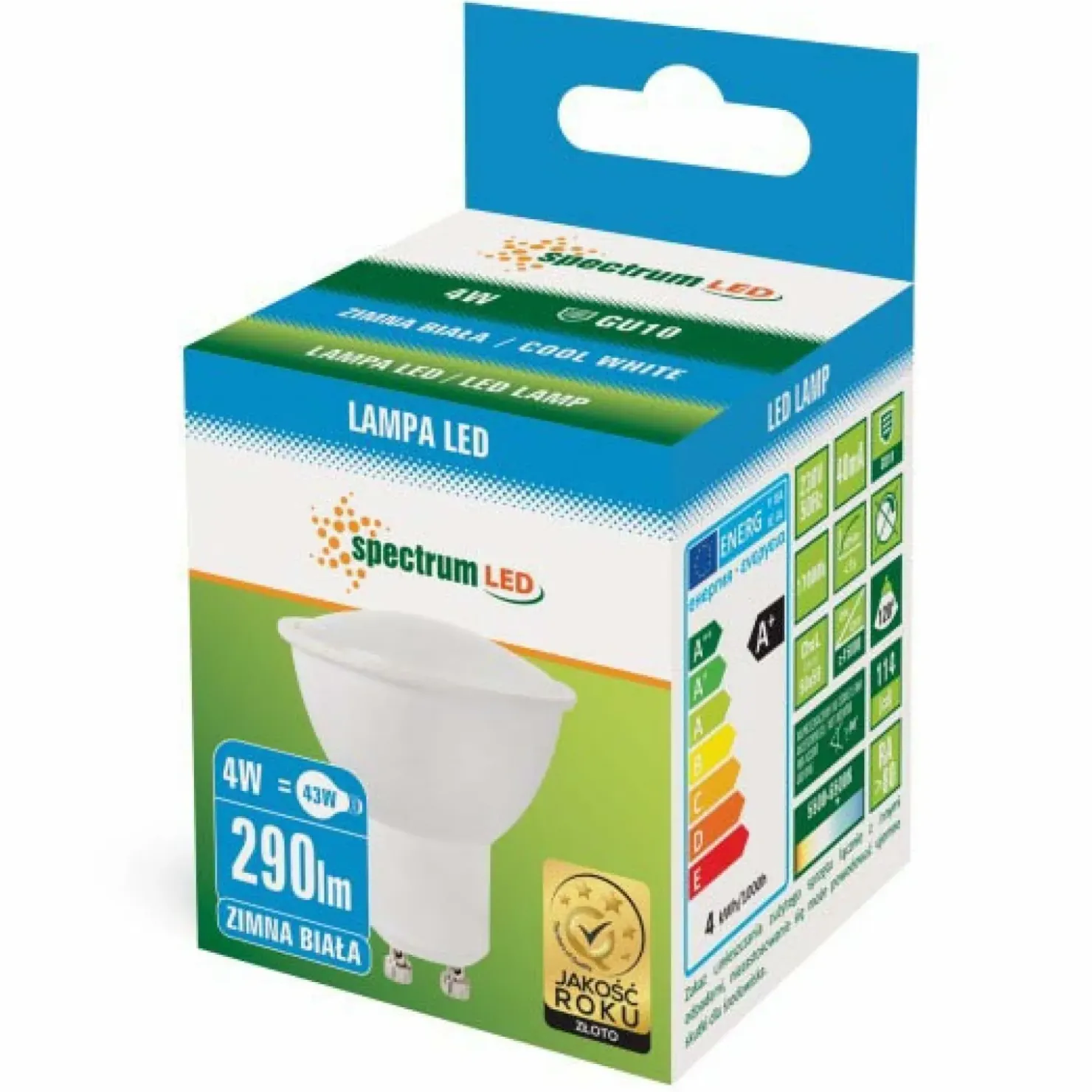 Żarówka LED biała zimna GU10 4W SpectrumLED 13260 | Kaja Oświetlenie*Sklep Kaja New