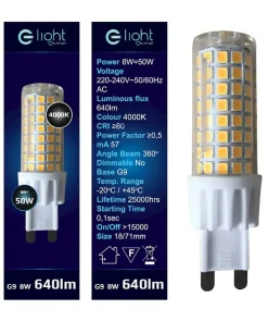 Żarówka LED G9 neutralna 4000K 8W EKO-LIGHT EKZA343 | Kaja Oświetlenie*Sklep Kaja Clearance