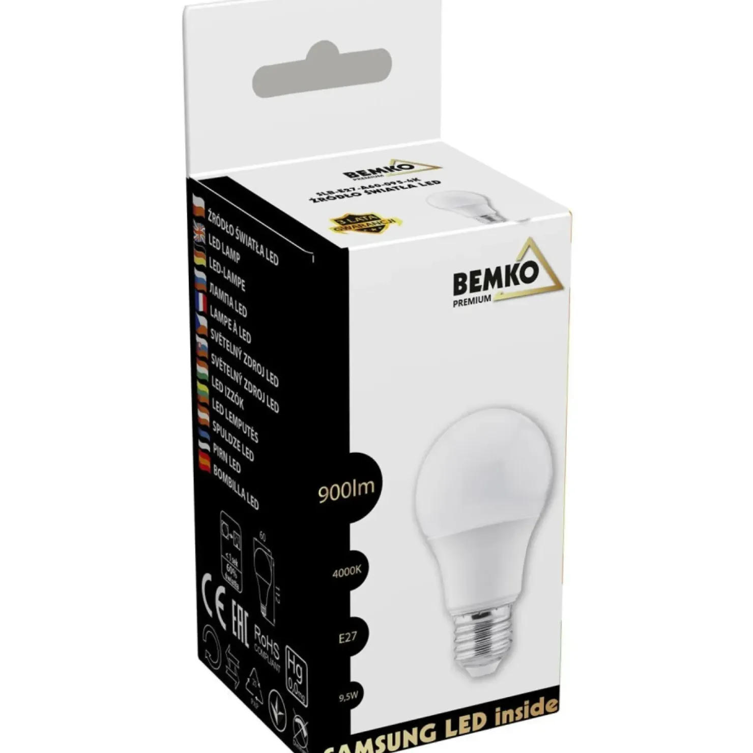 Żarówka LED SAMSUNG neutralna 4000K E27 9,5W BEMKO A60 | Kaja*Sklep Kaja Shop