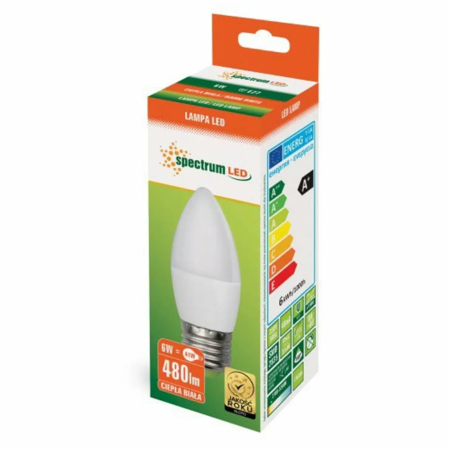 Żarówka LED świeca E27 ciepła 6W SpectrumLED 13061 | Kaja Oświetlenie*Sklep Kaja Fashion