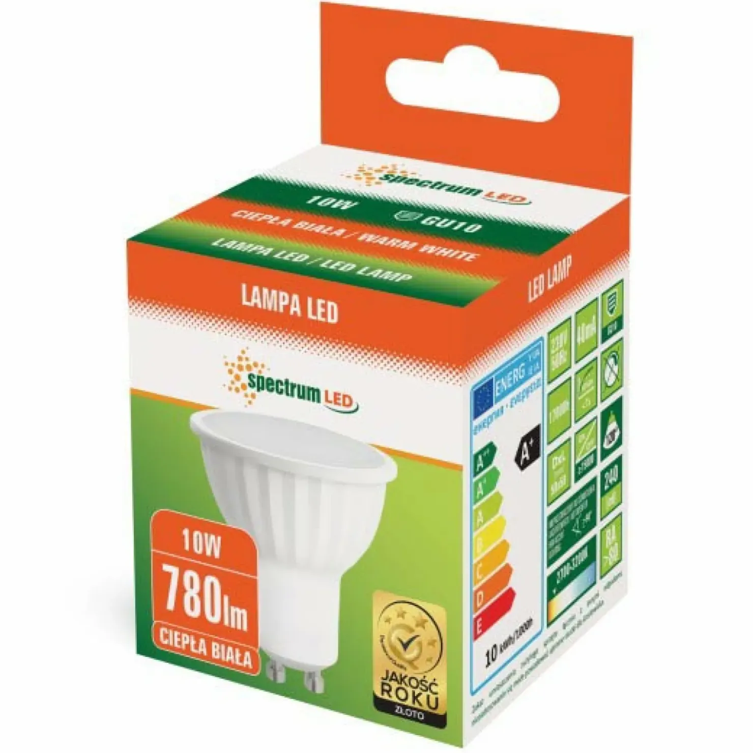 Żarówka reflektor LED GU10 10W ciepła SpectrumLED 13256 | Kaja*Sklep Kaja Shop