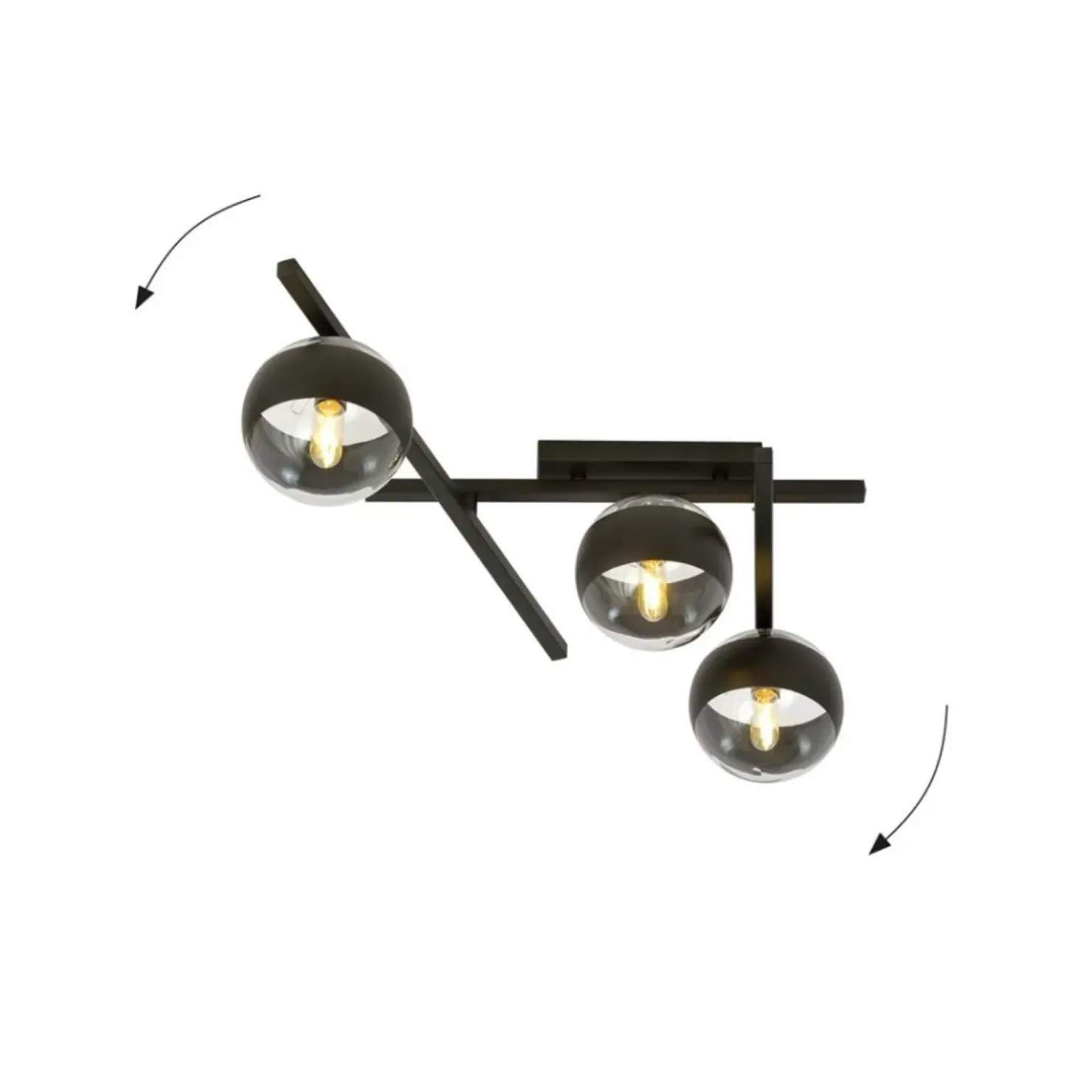 Cheap Sklep Kaja Asymetryczna, czarna lampa sufitowa do holu 1105/3 SMART | Kaja