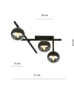 Cheap Sklep Kaja Asymetryczna, czarna lampa sufitowa do holu 1105/3 SMART | Kaja