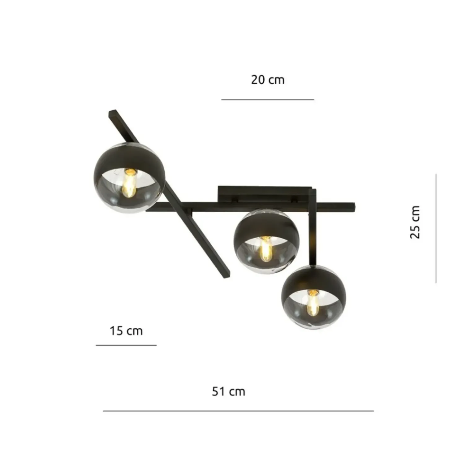 Cheap Sklep Kaja Asymetryczna, czarna lampa sufitowa do holu 1105/3 SMART | Kaja