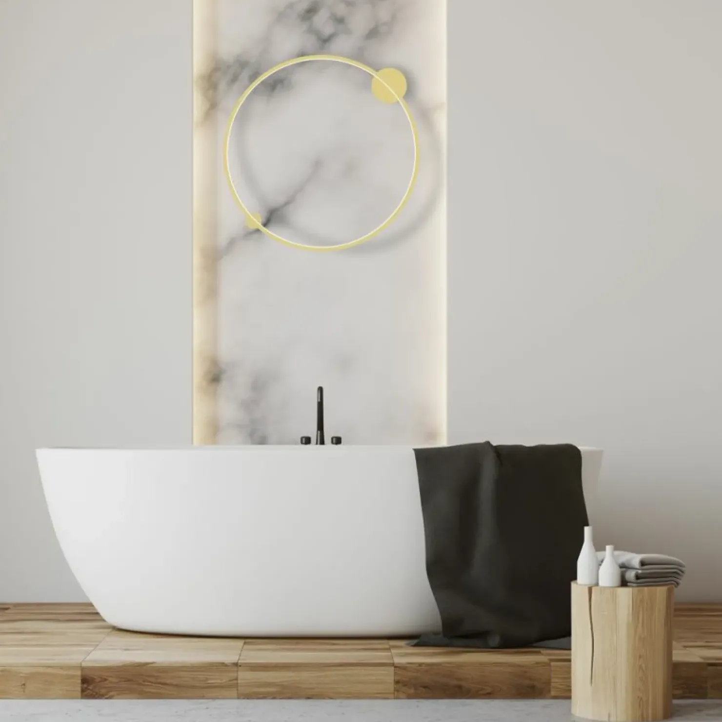 Łazienkowa lampa LED na sufit i ścianę ⌀80cm ML8861 SATURNO | Kaja*Sklep Kaja New