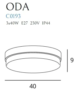 Łazienkowy plafon ⌀40cm na 3 żarówki E27 MX C0193 ODA | Kaja*Sklep Kaja Best