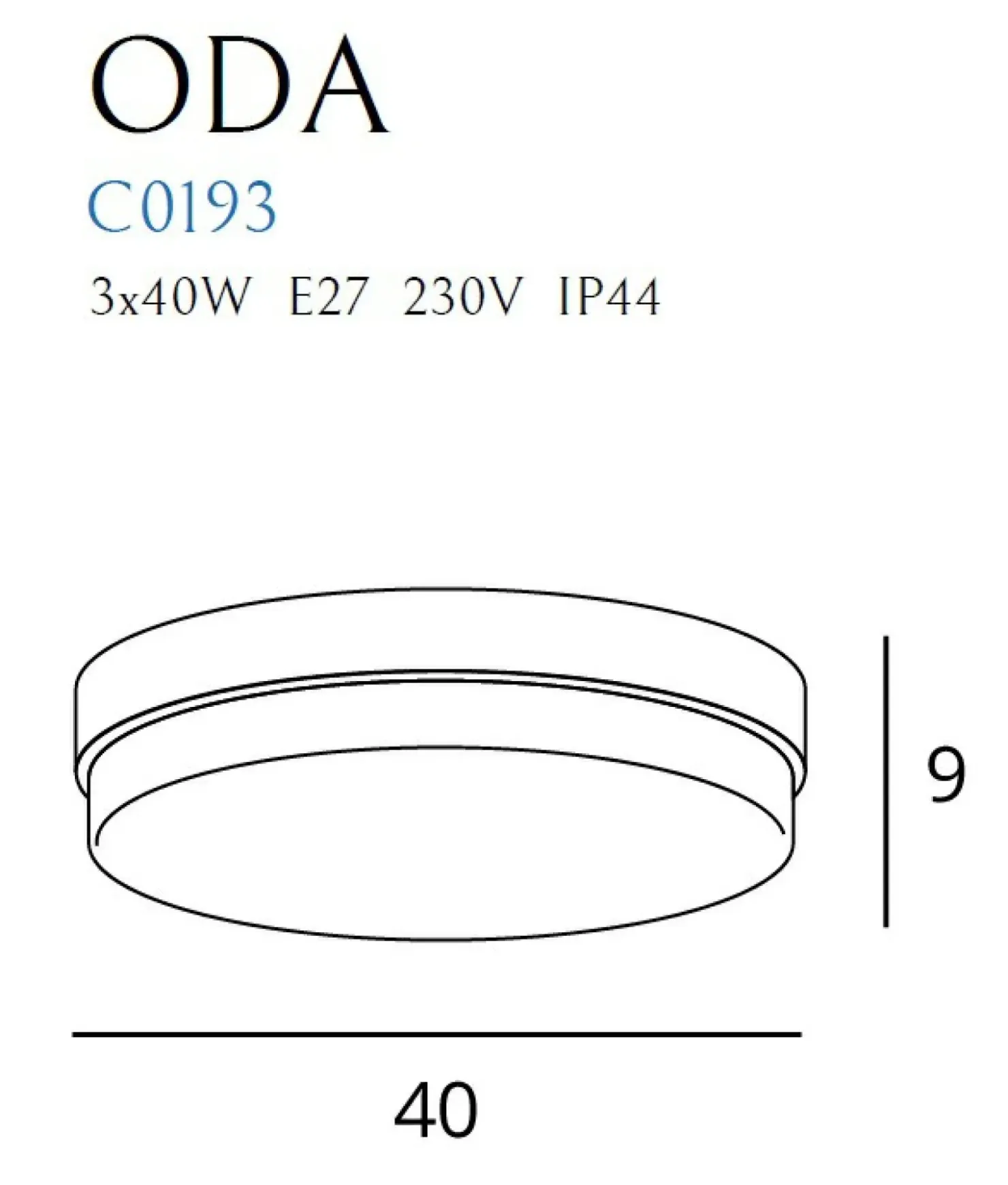 Łazienkowy plafon ⌀40cm na 3 żarówki E27 MX C0193 ODA | Kaja*Sklep Kaja Best