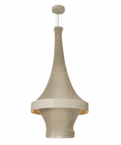 Best Sklep Kaja Beżowa lampa wisząca w stylu eco, z ledem ANT 5035 DOTA | Kaja