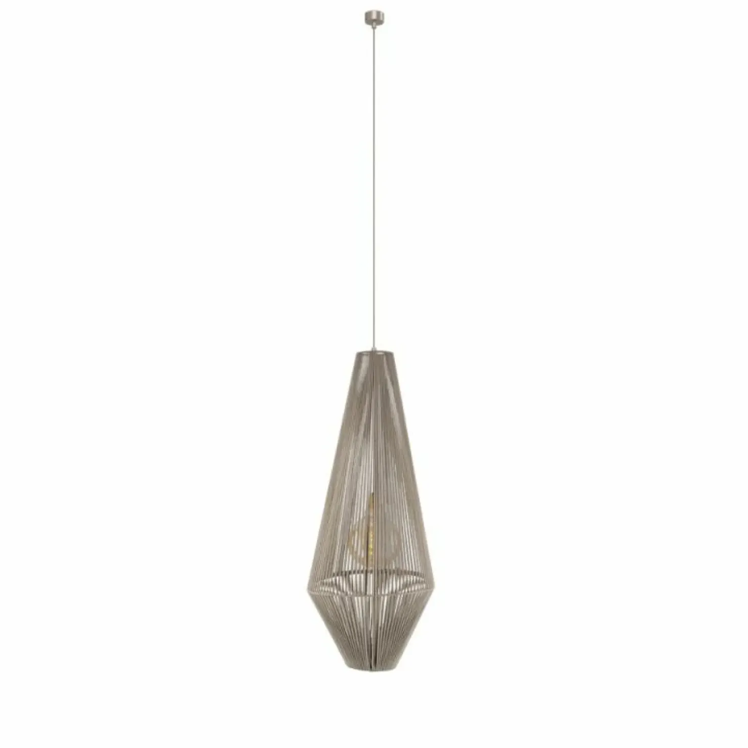 Beżowa, naturalna lampa wisząca do sypialni ANT 5129 HAGATA | Kaja*Sklep Kaja Hot