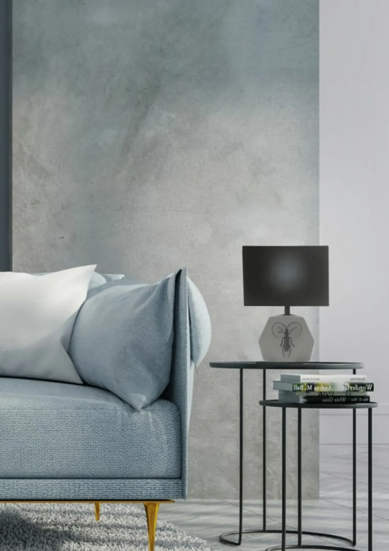 Betonowa lampka nocna z abażurem 41-79930 ANIMI | Kaja Oświetlenie*Sklep Kaja Clearance