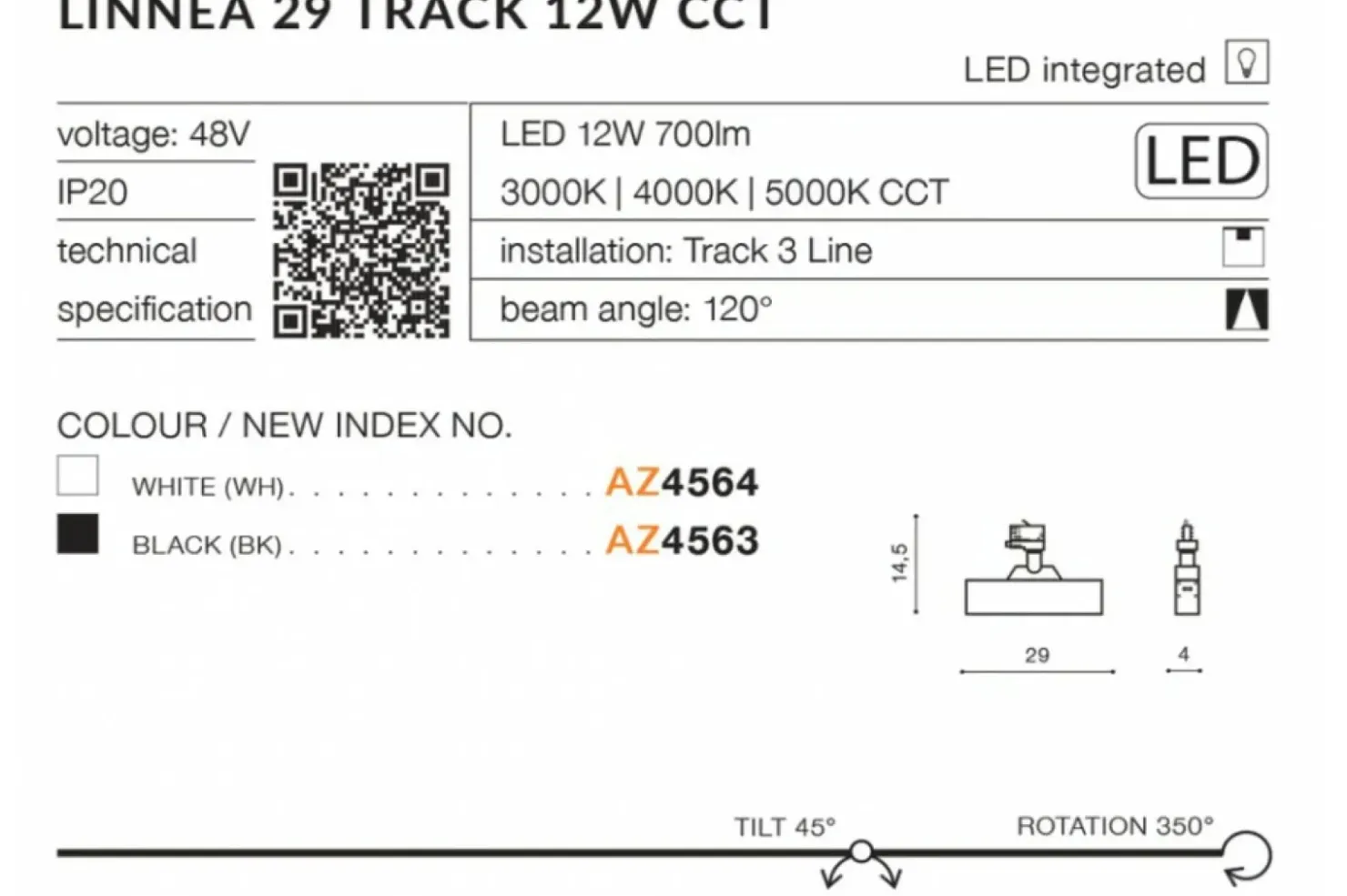 Biała lampa LED do szyny 3-fazowej AZ4564 LINNEA | Kaja Oświetlenie*Sklep Kaja Outlet