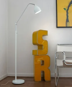 Biała lampa podłogowa idealna do czytania 105022 | Kaja Oświetlenie*Sklep Kaja Fashion