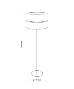 Biała lampa podłogowa z biało-złotym abażurem TK 5074 z serii HILTON*Sklep Kaja Outlet
