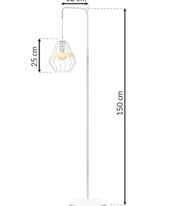 Biała lampa podłogowa z drucianym kloszem MLP5522 z serii CLIFF | Kaja Oświetlen*Sklep Kaja Online