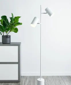 Biała lampa podłogowa z dwoma reflektorami 107948 | Kaja Oświetlenie*Sklep Kaja Sale