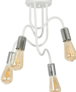 Online Sklep Kaja Biała lampa sufitowa z chromowanymi oprawkami LX 8075 z serii DOW