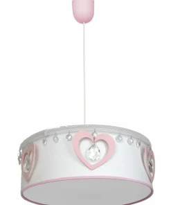 Discount Sklep Kaja Biała lampa wisząca do pokoju dziewczynki MLP8278 HEART | Kaja