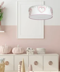 Discount Sklep Kaja Biała lampa wisząca do pokoju dziewczynki MLP8278 HEART | Kaja