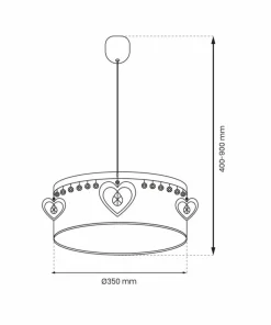 Discount Sklep Kaja Biała lampa wisząca do pokoju dziewczynki MLP8278 HEART | Kaja