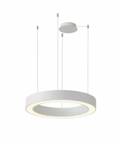 Store Sklep Kaja Biała lampa wisząca LED obręcz ⌀120cm z pilotem AZ5052 MARCO | Kaja białypiaskowany