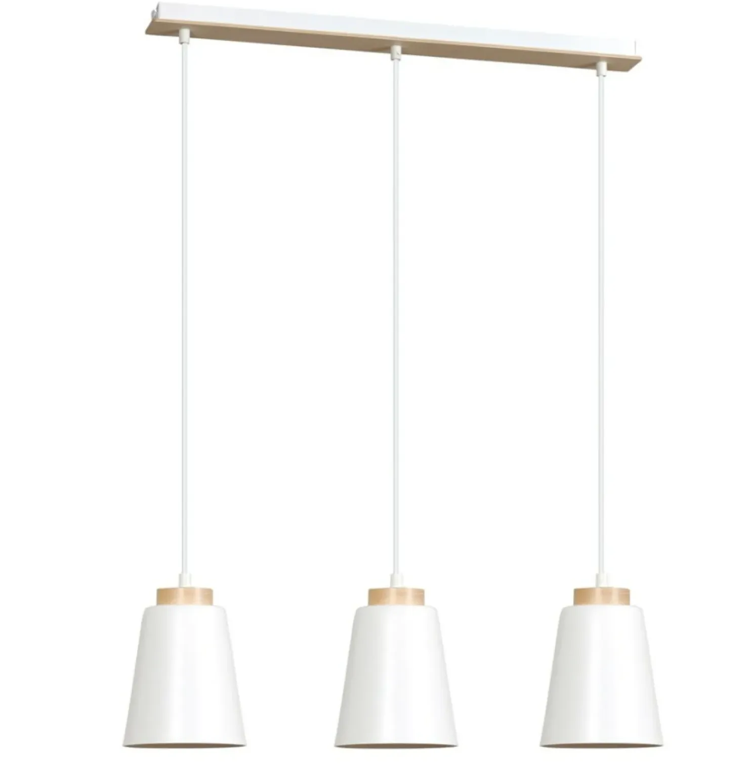 Outlet Sklep Kaja Biała lampa wisząca nad drewniany stół w kuchni 443/3 | Kaja