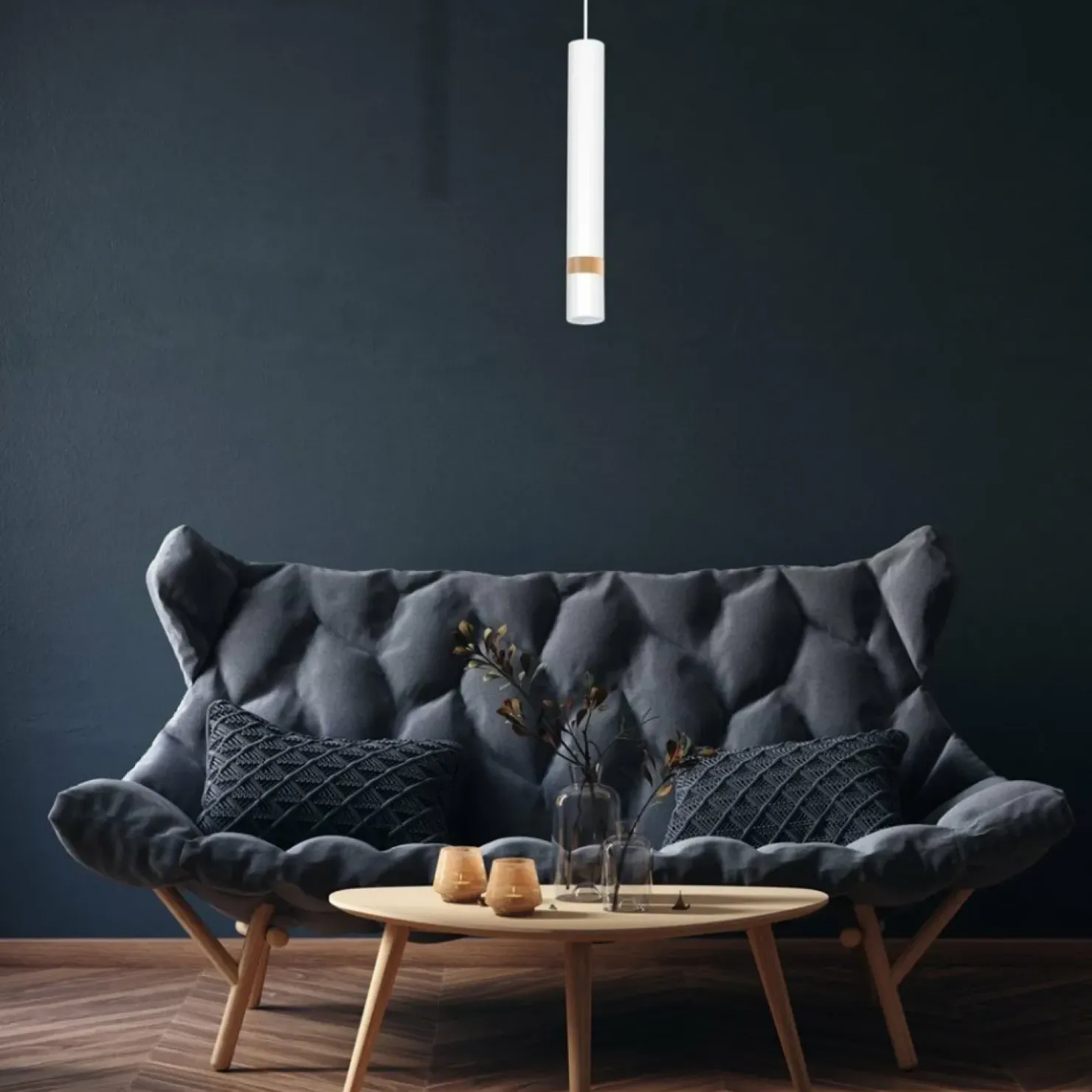 Best Sklep Kaja Biała lampa wisząca, pojedyncza tuba do wnętrza MLP6301 z serii JOKER | Kaja Ośw