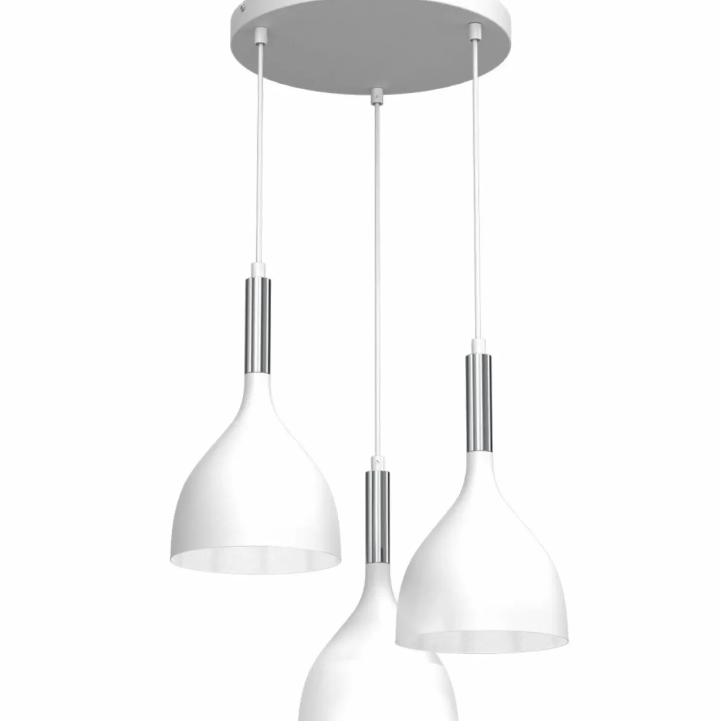 Shop Sklep Kaja Biała lampa wisząca, srebrne dekoracje LX 3901 z serii NOAK | Kaja