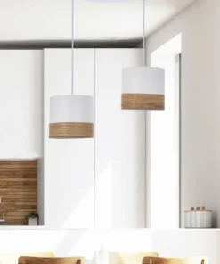 Shop Sklep Kaja Biała lampa wisząca z abażurami, do sypialni 32-17567 z serii BIANCO