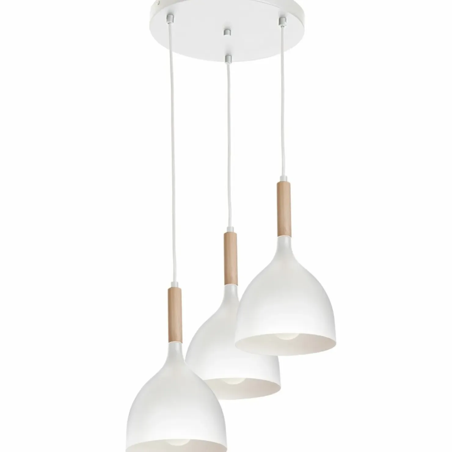 Sale Sklep Kaja Biała lampa wisząca z dekoracyjnym drewnem LX 1195 z serii NOAK WOOD