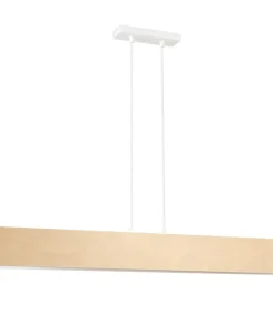 Store Sklep Kaja Biała lampa wisząca z drewnianymi elementami 611/4 | Kaja Oświetlenie