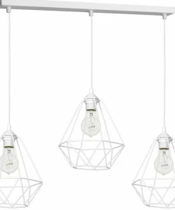 Store Sklep Kaja Biała lampa wisząca z drucianymi kloszami MLP7213 BASKET | Kaja