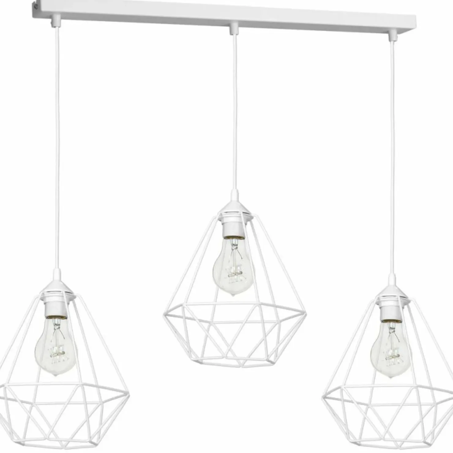 Store Sklep Kaja Biała lampa wisząca z drucianymi kloszami MLP7213 BASKET | Kaja