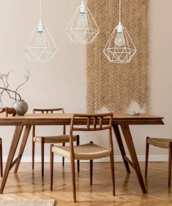 Store Sklep Kaja Biała lampa wisząca z drucianymi kloszami MLP7213 BASKET | Kaja