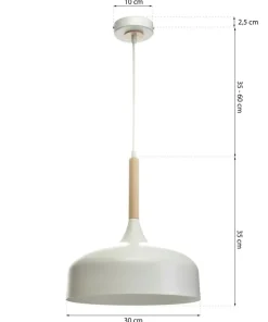 Store Sklep Kaja Biała lampa wisząca z metalowym kloszem MLP6217 z serii TAYLOR | Kaja Oświetleni