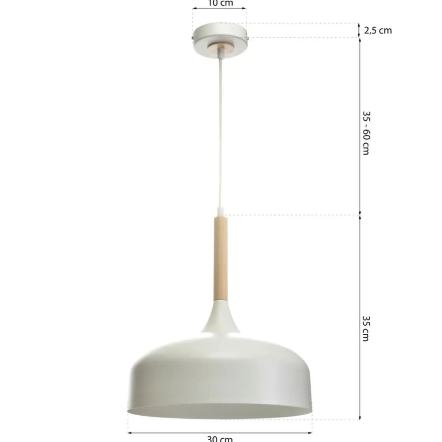 Store Sklep Kaja Biała lampa wisząca z metalowym kloszem MLP6217 z serii TAYLOR | Kaja Oświetleni