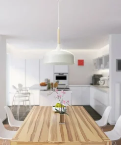 Store Sklep Kaja Biała lampa wisząca z metalowym kloszem MLP6217 z serii TAYLOR | Kaja Oświetleni