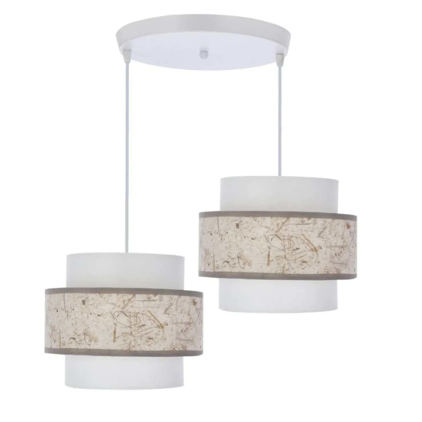 Cheap Sklep Kaja Biała lampa wisząca z podwójnymi abażurami 32-18090 z serii CALMI