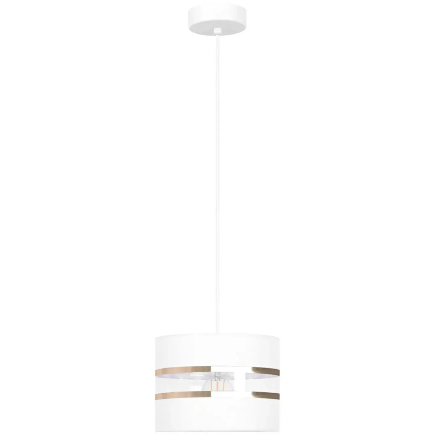 Biała lampa wisząca ze złotymi dekoracjami K-5210 z serii VICTORIA*Sklep Kaja Sale