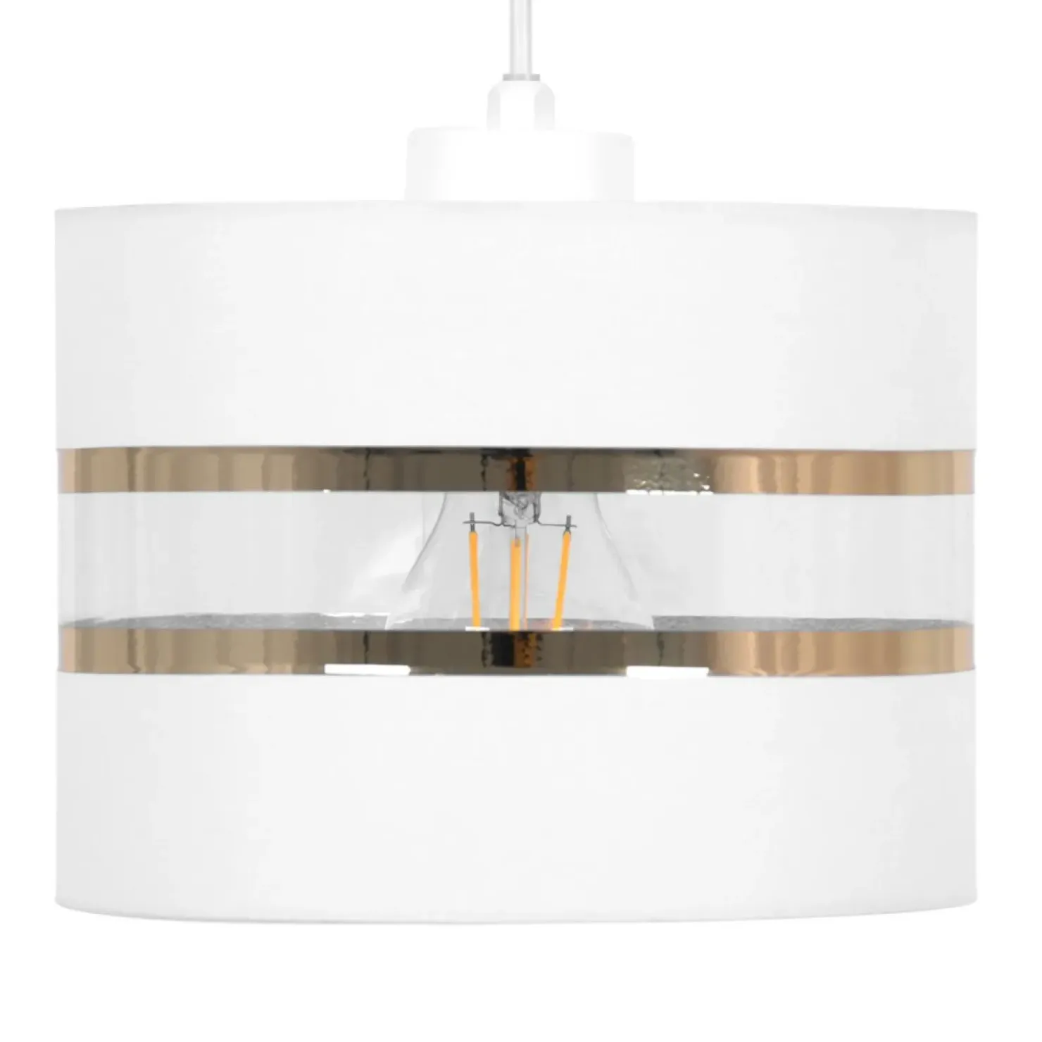 Biała lampa wisząca ze złotymi dekoracjami K-5210 z serii VICTORIA*Sklep Kaja Sale