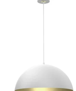 Store Sklep Kaja Biała lampa wisząca ze złotym wnętrzem MLP7974 z serii BETA | Kaja Oświetlenie