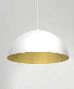 Store Sklep Kaja Biała lampa wisząca ze złotym wnętrzem MLP7974 z serii BETA | Kaja Oświetlenie