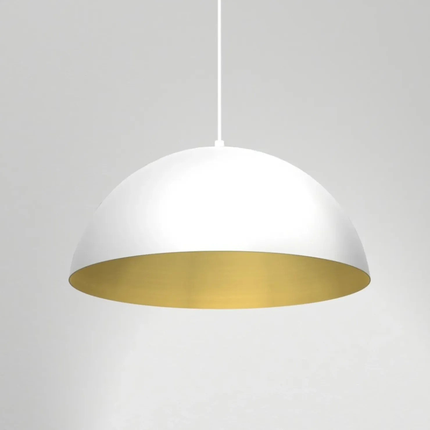 Store Sklep Kaja Biała lampa wisząca ze złotym wnętrzem MLP7974 z serii BETA | Kaja Oświetlenie