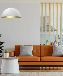 Store Sklep Kaja Biała lampa wisząca ze złotym wnętrzem MLP7974 z serii BETA | Kaja Oświetlenie
