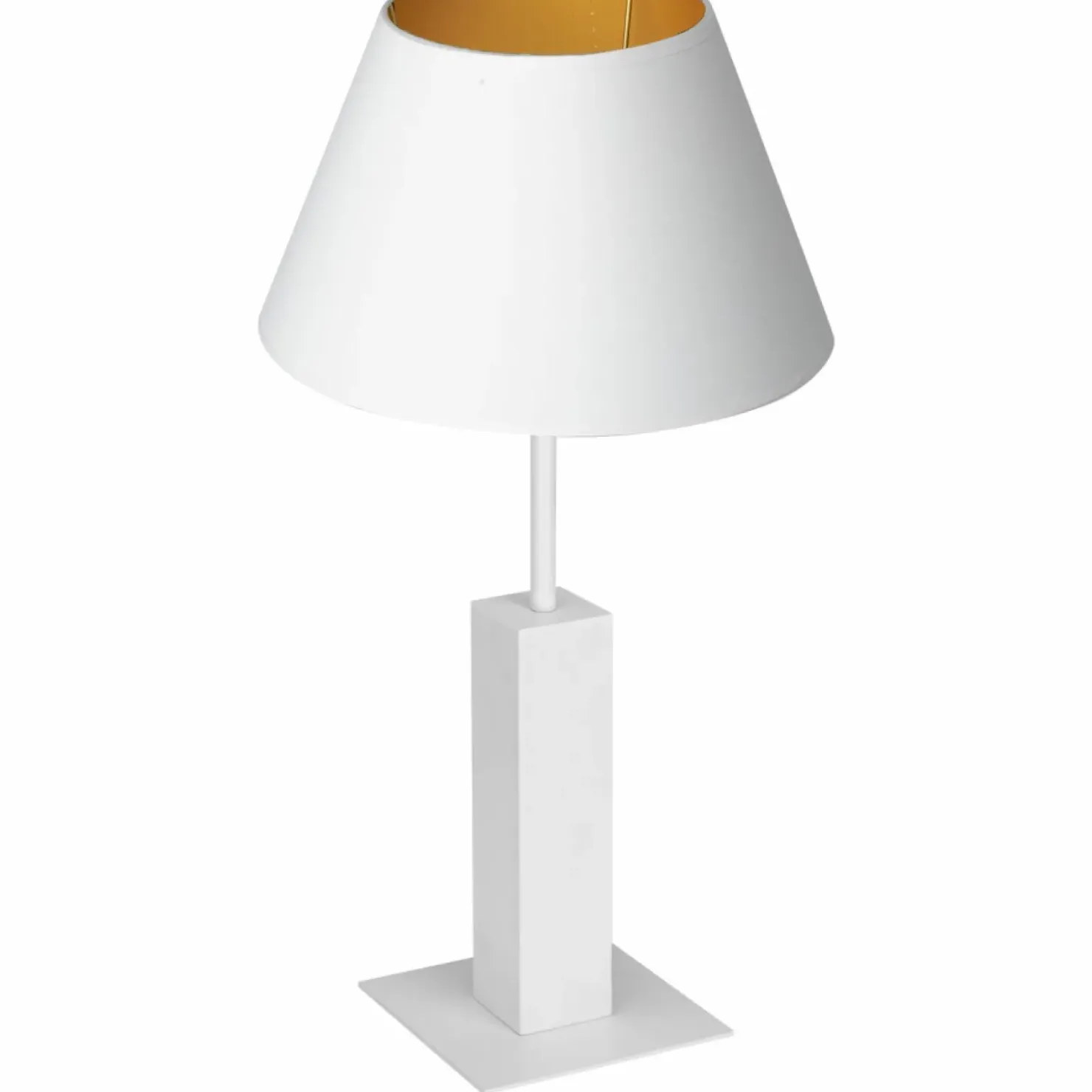Biała lampka nocna, złote wnętrze abażura LX 3641 z serii TABLE LAMPS*Sklep Kaja Sale