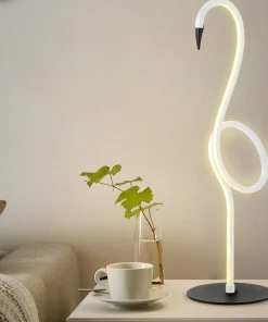 Biała lampka stołowa, dekoracyjna FLAMINGO-TL-WHT z serii FLAMINGO*Sklep Kaja New