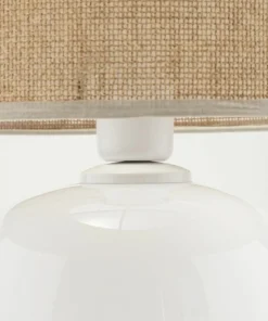 Biała lampka stołowa z abażurem z juty TK 5984 MELODY WHITE | Kaja*Sklep Kaja New
