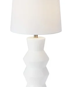 Biała lampka stołowa z dekoracyjną podstawą 108448 z serii SIENNA*Sklep Kaja Best Sale