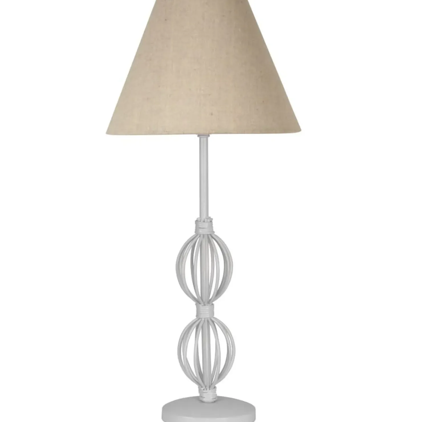 Biała lampka stołowa z kremowym abażurem 41-28907 z serii ROSETTE | Kaja Oświetl*Sklep Kaja Outlet
